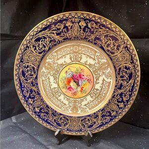 Royal Worcester Blue and Gold Decorative Plate